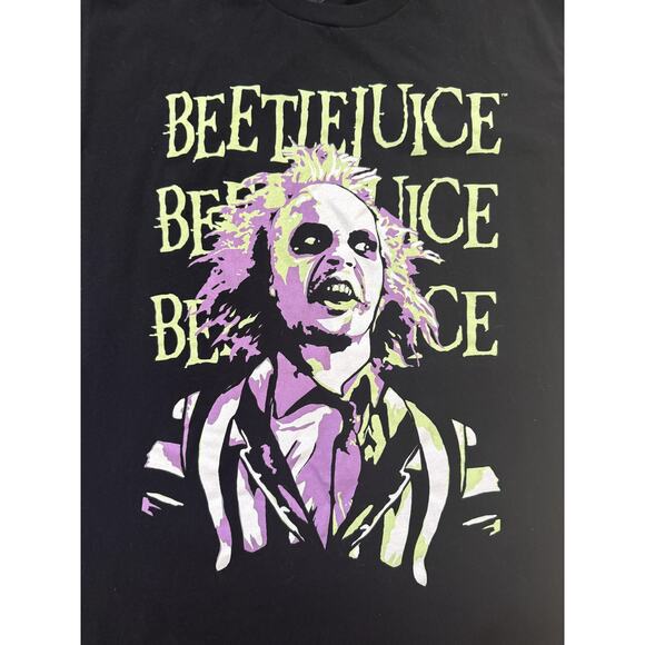 Beetlejuice TShirt Mens Medium Black Graphic Horror Movie Halloween Betelgeuse - Picture 2 of 5